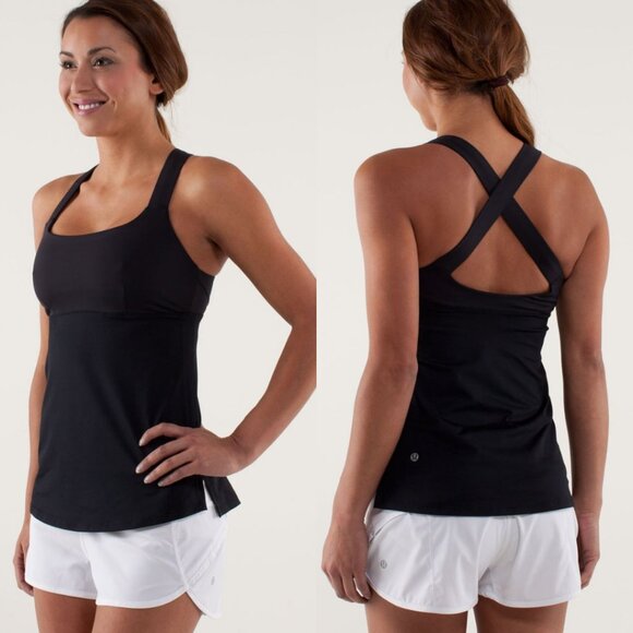 Lululemon Black Luxtreme Cross Strap Top Speed Tank - Picture 1 of 4